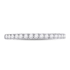 14K White Gold Round Diamond Women's Pave Set Single Row Wedding Band 1/4 Cttw - Splendid Jewellery