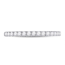 Load image into Gallery viewer, 14K White Gold Round Diamond Women's Pave Set Single Row Wedding Band 1/4 Cttw - Splendid Jewellery