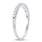 14K White Gold Round Diamond Women's Pave Set Single Row Wedding Band 1/4 Cttw - Splendid Jewellery