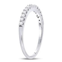 Load image into Gallery viewer, 14K White Gold Round Diamond Women's Pave Set Single Row Wedding Band 1/4 Cttw - Splendid Jewellery