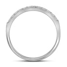 14K White Gold Round Diamond Women's Pave Set Single Row Wedding Band 1/4 Cttw - Splendid Jewellery