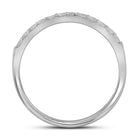 14K White Gold Round Diamond Women's Pave Set Single Row Wedding Band 1/4 Cttw - Splendid Jewellery
