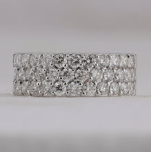 Load image into Gallery viewer, 14K White Gold Round Diamond Women's Pave Set Triple Row Wedding Band 2 Cttw - Splendid Jewellery