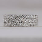14K White Gold Round Diamond Women's Pave Set Triple Row Wedding Band 2 Cttw - Splendid Jewellery