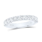 14K White Gold Round Diamond Women's Pave Set Wedding Band 1 Cttw - Splendid Jewellery
