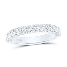 Load image into Gallery viewer, 14K White Gold Round Diamond Women's Pave Set Wedding Band 1 Cttw - Splendid Jewellery