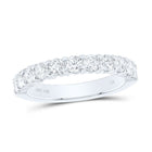 14K White Gold Round Diamond Women's Pave Set Wedding Band 1 Cttw - Splendid Jewellery