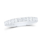 14K White Gold Round Diamond Women's Pave Set Wedding Band - Splendid Jewellery