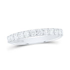 14K White Gold Round Diamond Women's Pave Set Wedding Band - Splendid Jewellery