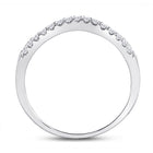 14K White Gold Round Diamond Women's Ring Contour Enhancer Wedding Band 1/4 Cttw - Splendid Jewellery