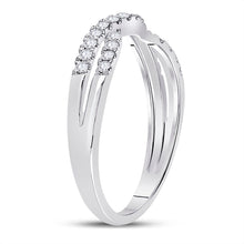 Load image into Gallery viewer, 14K White Gold Round Diamond Women's Ring Contour Enhancer Wedding Band 1/4 Cttw - Splendid Jewellery