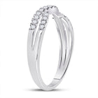 14K White Gold Round Diamond Women's Ring Contour Enhancer Wedding Band 1/4 Cttw - Splendid Jewellery