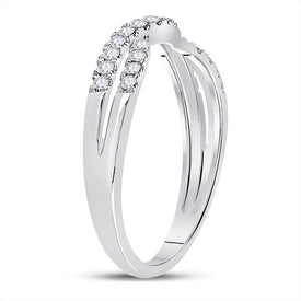 14K White Gold Round Diamond Women's Ring Contour Enhancer Wedding Band 1/4 Cttw - Splendid Jewellery