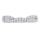 14K White Gold Round Diamond Women's Ring Contour Enhancer Wedding Band 1/4 Cttw - Splendid Jewellery