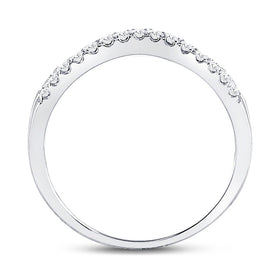 14K White Gold Round Diamond Women's Ring Contour Enhancer Wedding Band 1/4 Cttw - Splendid Jewellery