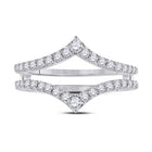 14K White Gold Round Diamond Women's Ring Guard Wrap Enhancer Wedding Band 1/2 Cttw - Splendid Jewellery