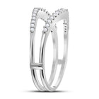 14K White Gold Round Diamond Women's Ring Guard Wrap Enhancer Wedding Band 1/4 Cttw - Splendid Jewellery
