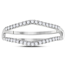 Load image into Gallery viewer, 14K White Gold Round Diamond Women's Ring Guard Wrap Enhancer Wedding Band 1/4 Cttw - Splendid Jewellery