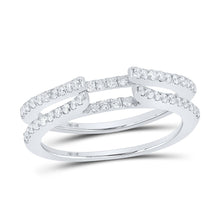 Load image into Gallery viewer, 14K White Gold Round Diamond Women's Ring Guard Wrap Solitaire Enhancer 1/2 Cttw - Splendid Jewellery