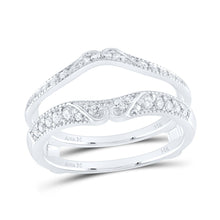 Load image into Gallery viewer, 14K White Gold Round Diamond Women's Ring Guard Wrap Solitaire Enhancer 1/4 Cttw - Splendid Jewellery