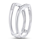 14K White Gold Round Diamond Women's Ring Guard Wrap Solitaire Enhancer 1/4 Cttw - Splendid Jewellery