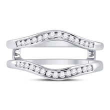 Load image into Gallery viewer, 14K White Gold Round Diamond Women's Ring Guard Wrap Solitaire Enhancer 1/4 Cttw - Splendid Jewellery