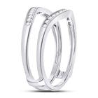 14K White Gold Round Diamond Women's Ring Guard Wrap Solitaire Enhancer 1/4 Cttw - Splendid Jewellery