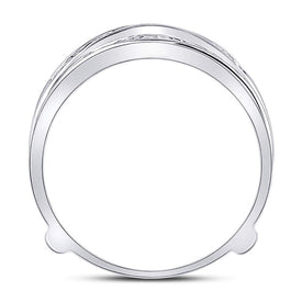 14K White Gold Round Diamond Women's Ring Guard Wrap Solitaire Enhancer 1/4 Cttw - Splendid Jewellery