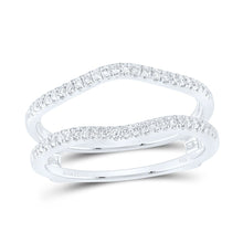 Load image into Gallery viewer, 14K White Gold Round Diamond Women's Ring Guard Wrap Solitaire Enhancer Band 1/4 Cttw - Splendid Jewellery