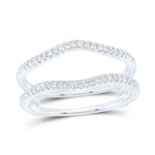 14K White Gold Round Diamond Women's Ring Guard Wrap Solitaire Enhancer Band 1/4 Cttw - Splendid Jewellery