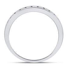 Load image into Gallery viewer, 14K White Gold Round Diamond Women's Single Row Channel Set Wedding Band 1/3 Cttw - Splendid Jewellery