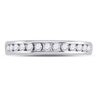 14K White Gold Round Diamond Women's Single Row Channel Set Wedding Band 1/3 Cttw - Splendid Jewellery