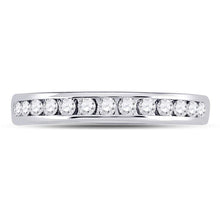 Load image into Gallery viewer, 14K White Gold Round Diamond Women's Single Row Channel Set Wedding Band 1/3 Cttw - Splendid Jewellery