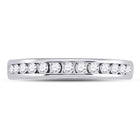 14K White Gold Round Diamond Women's Single Row Channel Set Wedding Band 1/3 Cttw - Splendid Jewellery