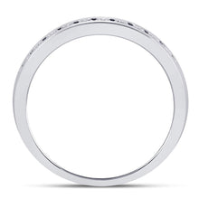 Load image into Gallery viewer, 14K White Gold Round Diamond Women's Single Row Channel Set Wedding Band 1/3 Cttw - Splendid Jewellery