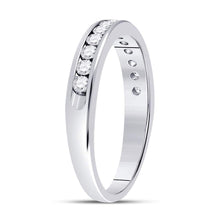 Load image into Gallery viewer, 14K White Gold Round Diamond Women's Single Row Channel Set Wedding Band 1/3 Cttw - Splendid Jewellery