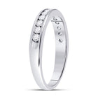 14K White Gold Round Diamond Women's Single Row Channel Set Wedding Band 1/3 Cttw - Splendid Jewellery