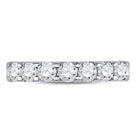 14K White Gold Round Diamond Women's Single Row Comfort Wedding Band 1 Cttw - Splendid Jewellery