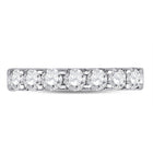 14K White Gold Round Diamond Women's Single Row Comfort Wedding Band 1 Cttw - Splendid Jewellery