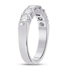 14K White Gold Round Diamond Women's Single Row Comfort Wedding Band 1 Cttw - Splendid Jewellery