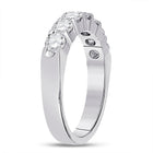 14K White Gold Round Diamond Women's Single Row Comfort Wedding Band 1 Cttw - Splendid Jewellery