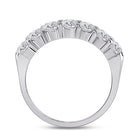 14K White Gold Round Diamond Women's Single Row Comfort Wedding Band 1 Cttw - Splendid Jewellery