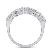 Load image into Gallery viewer, 14K White Gold Round Diamond Women's Single Row Comfort Wedding Band 1 Cttw - Splendid Jewellery