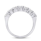 14K White Gold Round Diamond Women's Single Row Comfort Wedding Band 1 Cttw - Splendid Jewellery