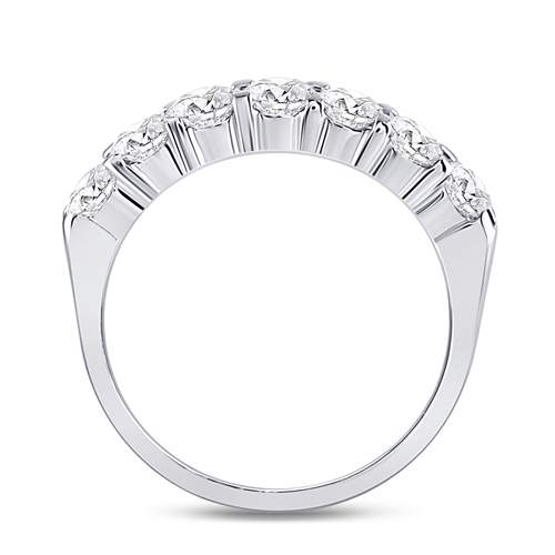 14K White Gold Round Diamond Women's Single Row Comfort Wedding Band 1 Cttw - Splendid Jewellery