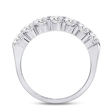 Load image into Gallery viewer, 14K White Gold Round Diamond Women's Single Row Comfort Wedding Band 1 Cttw - Splendid Jewellery