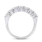 14K White Gold Round Diamond Women's Single Row Comfort Wedding Band 1 Cttw - Splendid Jewellery