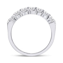 Load image into Gallery viewer, 14K White Gold Round Diamond Women's Single Row Comfort Wedding Band 3/4 Cttw - Splendid Jewellery