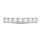 14K White Gold Round Diamond Women's Single Row Comfort Wedding Band 3/4 Cttw - Splendid Jewellery