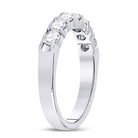 14K White Gold Round Diamond Women's Single Row Comfort Wedding Band 3/4 Cttw - Splendid Jewellery